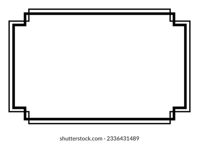 Vector, Black Frame, Double outline, for Certificate, Placard or lunar element design, at white

