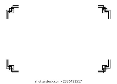 Vector, marco negro, contorno doble, para el diseño de certificado, placa o elemento lunar, en blanco
