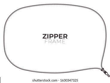 Vector black frame opening zipper with white base