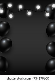 Vector black friday background design of balloon and light bulb