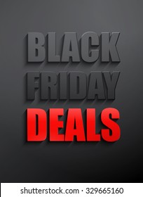 Vector Black friday deals typographic poster. 3d text 