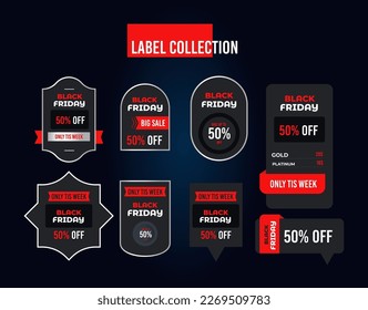 vector black friday labels collection