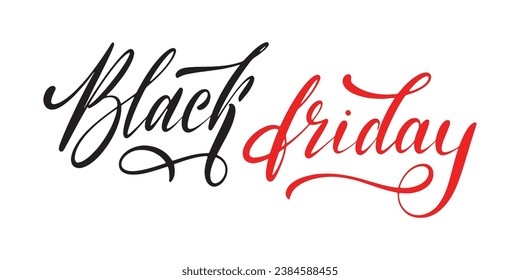 Vector Texto de letras del Viernes Negro aislado en fondo blanco.