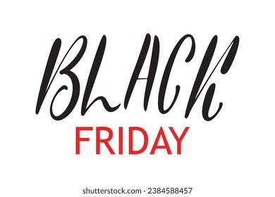Vector Black Friday lettering text isolated on white background.