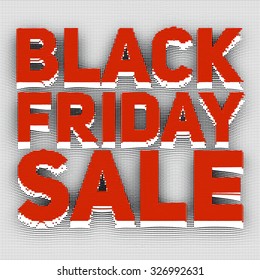 Vector Black Friday Sale background with halftone colored text. Colored dots forms embossed text with shadow and illusion of volume.