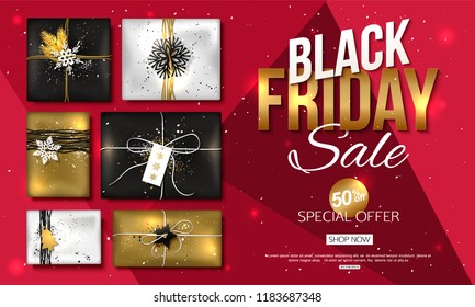 vector black friday sale banner layout design