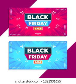 Vector Black Friday Sale Banner. Social Media Vector Illustration Template For Website And Mobile Website Development, Email And Newsletter Design, Marketing Material.