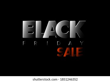 Vector black friday sale flyer made from letters in shadows 
