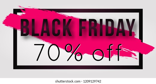 Vector Black Friday sale poster with frame and watercolor splash. Template for advertising posters, banners, flyers, leaflets, cards.