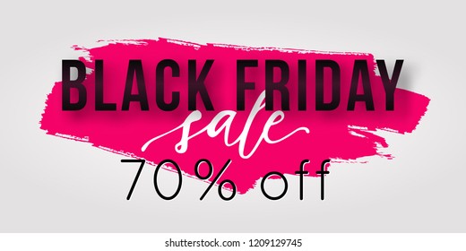 Vector Black Friday sale poster with watercolor splash. Template for advertising posters, banners, flyers, leaflets, cards.