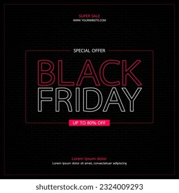 plantillas de banners de ventas de viernes negro vectorial