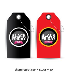 vector Black Friday sales tag or label . vector Black Friday sale poster or background 