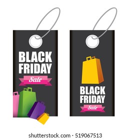 vector Black Friday sales tag or label . vector Black Friday sale poster or background 