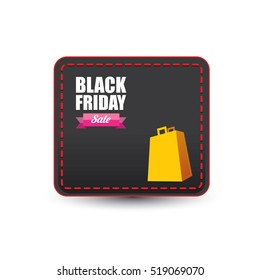 vector Black Friday sales tag or label isolated on white background. Black Friday sale poster or background