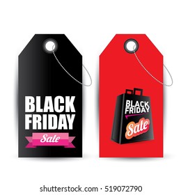 vector Black Friday sales tag or label isolated on white background. Black Friday sale poster or background