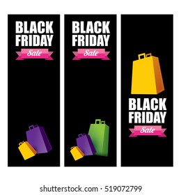 vector Black Friday sales tag or label isolated on white background. Black Friday sale poster or background