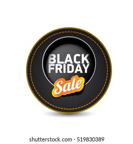 vector Black Friday sales tag or label isolated on white background. Black Friday sale poster or background