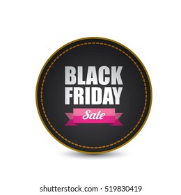 vector Black Friday sales tag or label isolated on white background. Black Friday sale poster or background