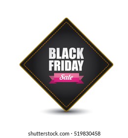 vector Black Friday sales tag or label isolated on white background. Black Friday sale poster or background