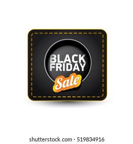 vector Black Friday sales tag or label isolated on white background. Black Friday sale poster or background