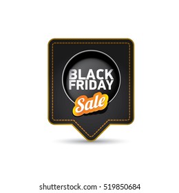 vector Black Friday sales tag or label isolated on white background. Black Friday sale poster or background