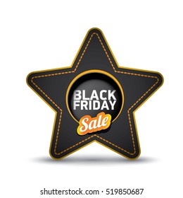 vector Black Friday sales tag or label isolated on white background. Black Friday sale poster or background