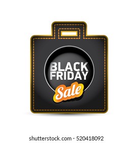 vector Black Friday sales tag or label isolated on white background. Black Friday sale poster or background