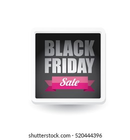 vector Black Friday sales tag or label isolated on white background. Black Friday sale poster or background