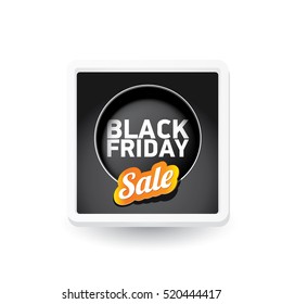vector Black Friday sales tag or label isolated on white background. Black Friday sale poster or background