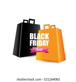 vector Black Friday sales tag or label isolated on white background. Black Friday sale poster or background