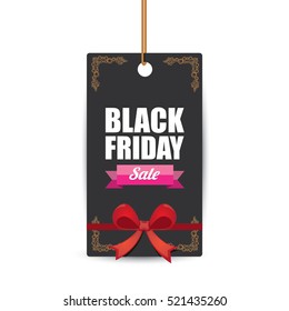 vector Black Friday sales tag or label isolated on white background. Black Friday sale poster or background