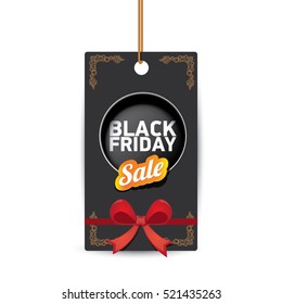 vector Black Friday sales tag or label isolated on white background. Black Friday sale poster or background