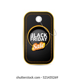 vector Black Friday sales tag or label isolated on white background. Black Friday sale poster or background