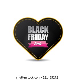 vector Black Friday sales tag or label isolated on white background. Black Friday sale poster or background