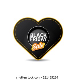 vector Black Friday sales tag or label isolated on white background. Black Friday sale poster or background