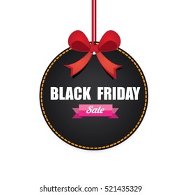 vector Black Friday sales tag or label isolated on white background. Black Friday sale poster or background