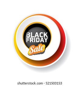 vector Black Friday sales tag or label isolated on white background. Black Friday sale poster or background