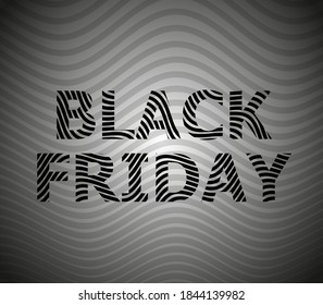 Vector black friday shopping. Banner contain striped text and background