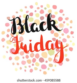Vector Black Friday sign with lettering and watercolor texture