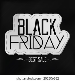 Vector Black Friday Sticker Isolated On Background