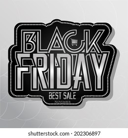 Vector Black Friday Sticker Isolated On Background