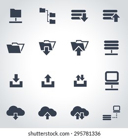 Vector Black Ftp Icon Set.