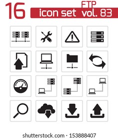 Vector black  ftp  icons set