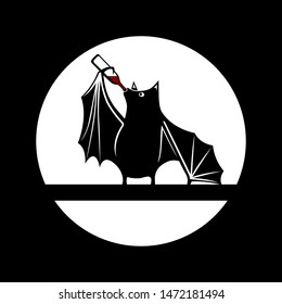 Vector. Black funny bat. Good for print on your T-shorts. Also like a logo. 