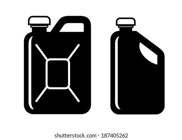 Vector Black Gas Can Icon On White Background