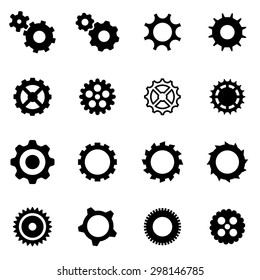 Vector black gear icon set