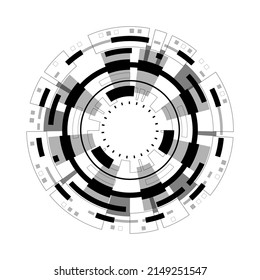 Sistema de engranajes negros vectores para fondo tecnológico