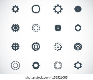 Vector black  gears  icons set