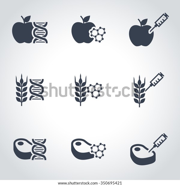 Vector Black Genetically Modyfied Food Icon Stock Vector (Royalty Free ...