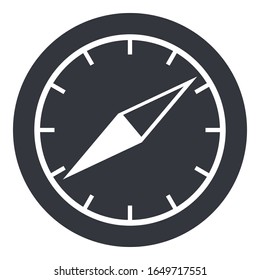 Vector Black Geographic Compass Icon
